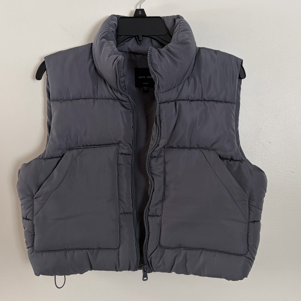 Love tree grey puffer vest